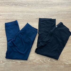 Lululemon mid length leggings navy and black